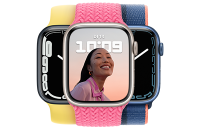 Drei Apple Watches in verschiedenen Farben